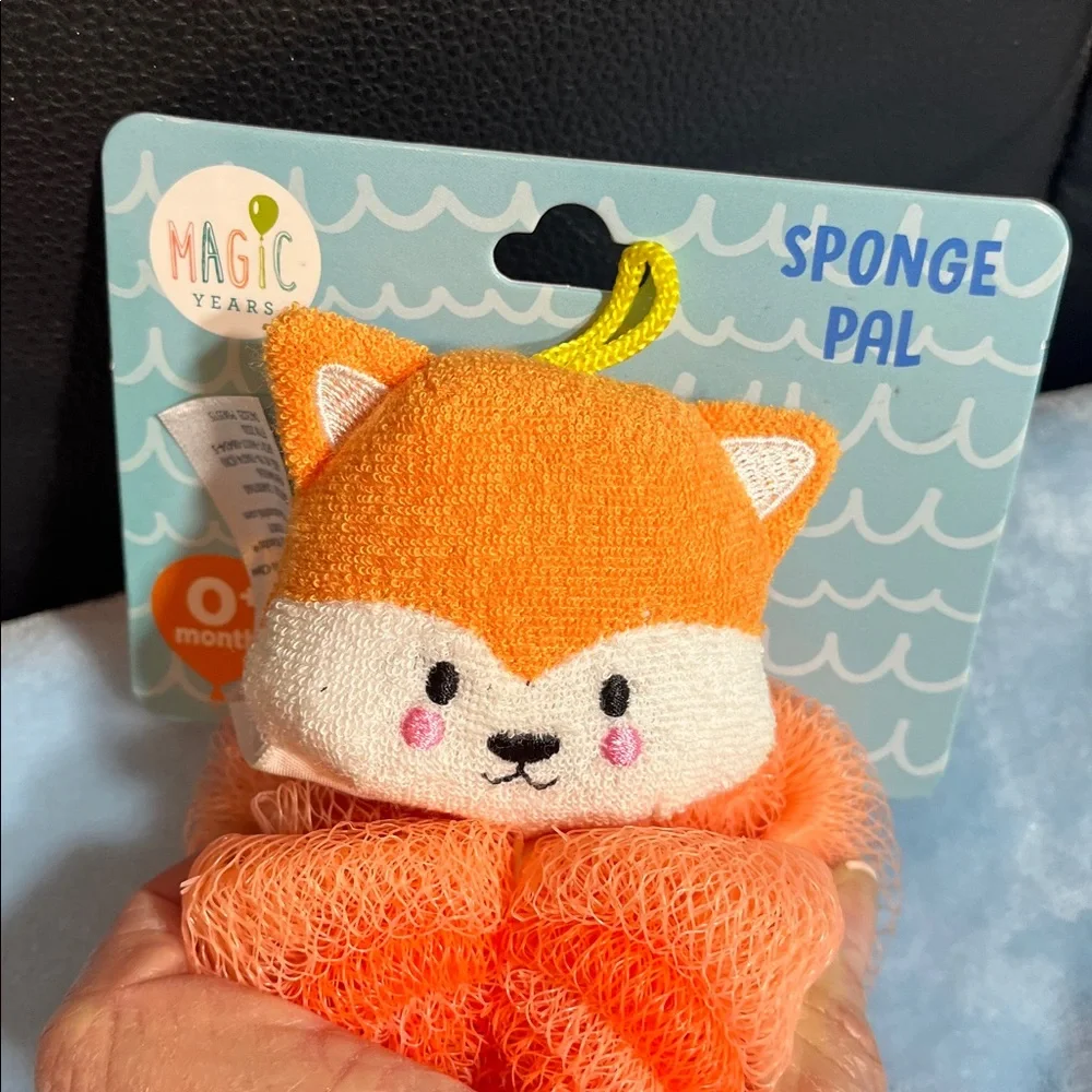 🦊 Magic Years “Sponge Pal” Fox Bath Sponge | NWT | Baby Bath Toy 0+ Months